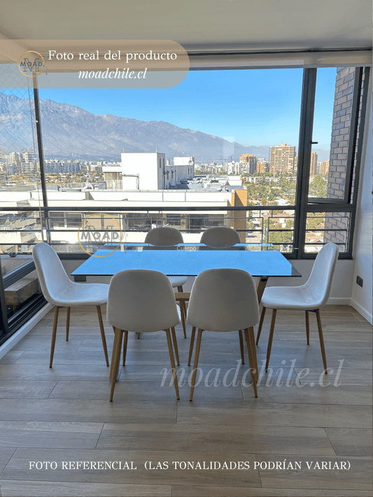 Comedor Paris Terciopelo Cross Rectangular 6P