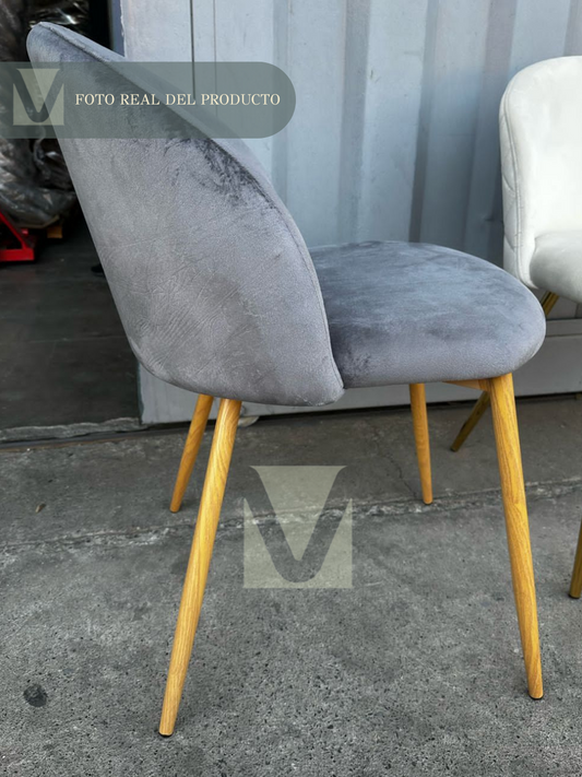 Pack 4 Sillas Gabrielle Terciopelo liso (Patas simil Madera)