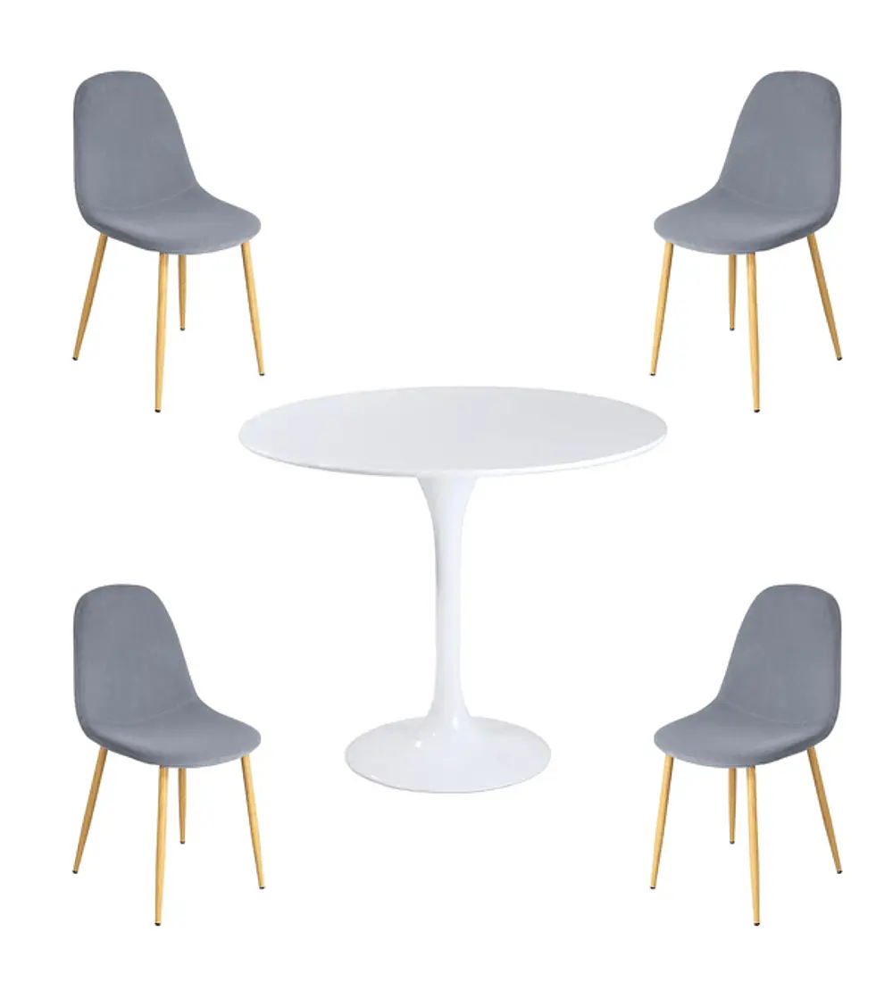 Juego de comedor Paris Terciopelo Tulip 80cm