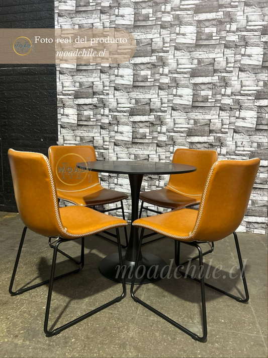 Comedor Redondo Baltimore Ecocuero 4P