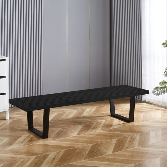 Banqueta de Madera y Metal George Nelson 160cm - Negra