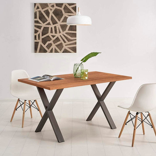 Mesa industrial Madera y Metal Cross 140x90