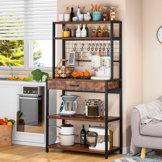 Rack organizador alto con cajón para cocina