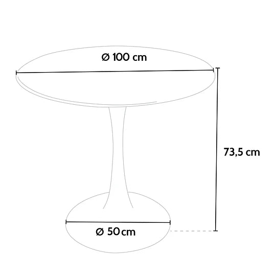 Mesa Tulip Gold 100 cm