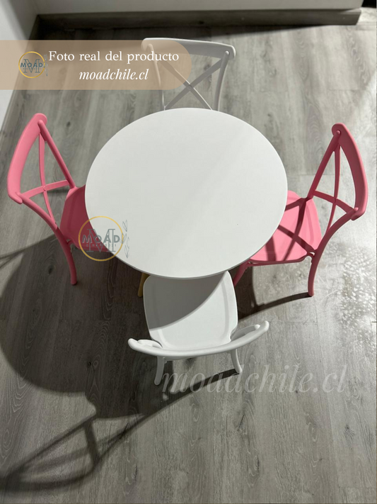 Set Mesa Kids 60cm + 4 Silla Danubio Kids