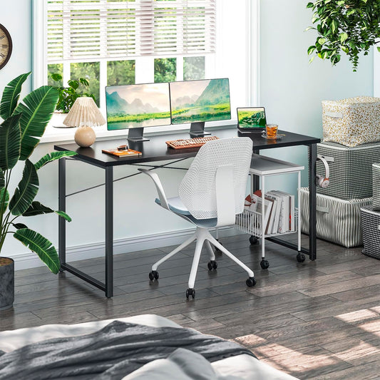 Escritorio Home Office Resistente Madera Negra 100cm
