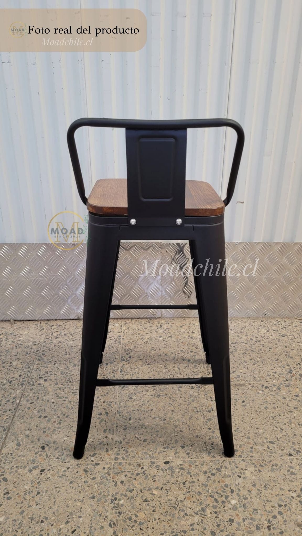 Pack 4 Taburetes Tolix Madera Oscura (66cm)