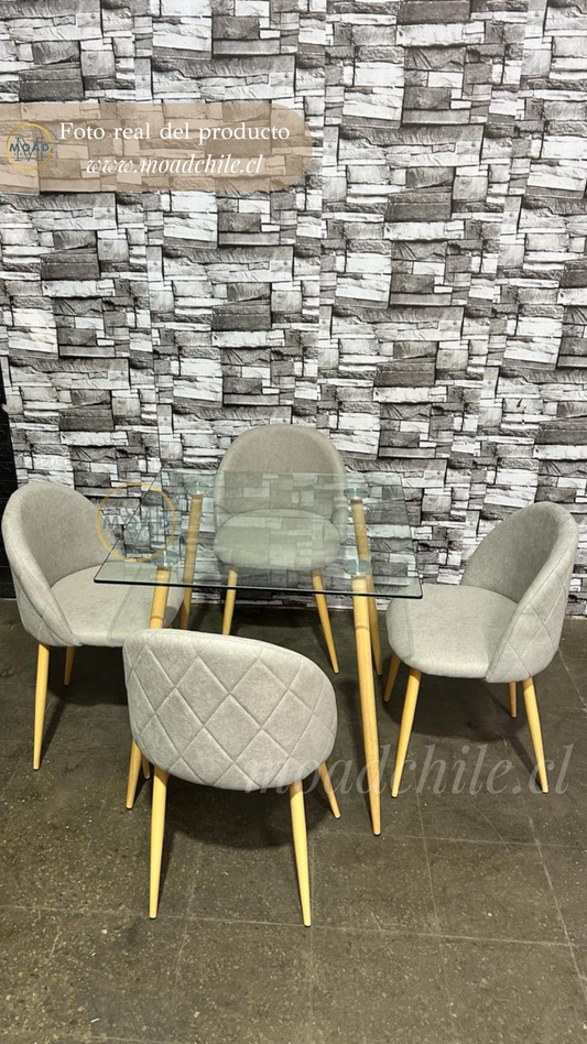 Comedor Cuadrado 4P Confort Lino