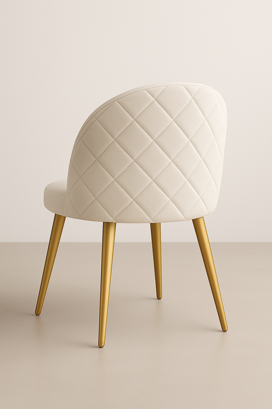 Silla Gabrielle Terciopelo Diseño con Rombos (Patas Doradas)