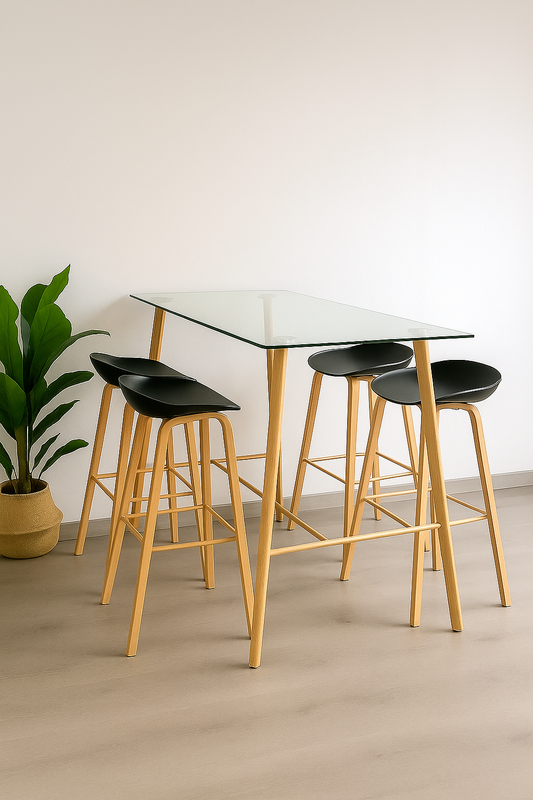 Comedor Alto estilo Bar Lyon Cuppy 4P Vidrio