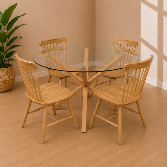 Comedor Suizo Redondo Windsor Madera 4P