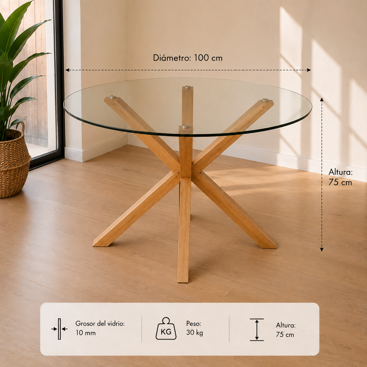 Comedor Suizo Redondo Windsor Madera 4P
