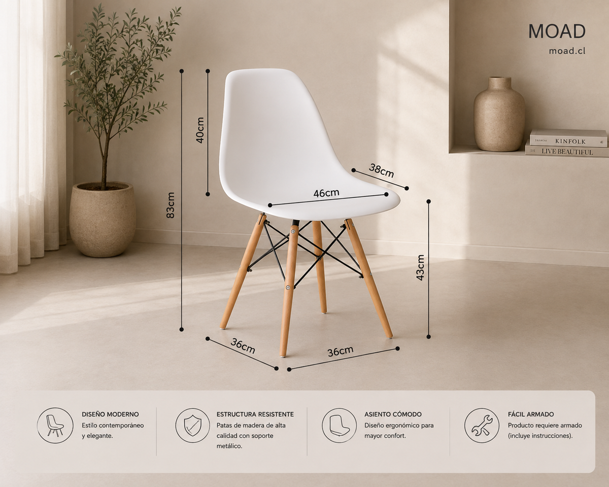Comedor Redondo Cross Eames 6P