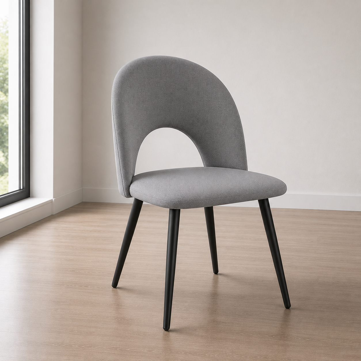 Silla de comedor en terciopelo Viena Patas Negras