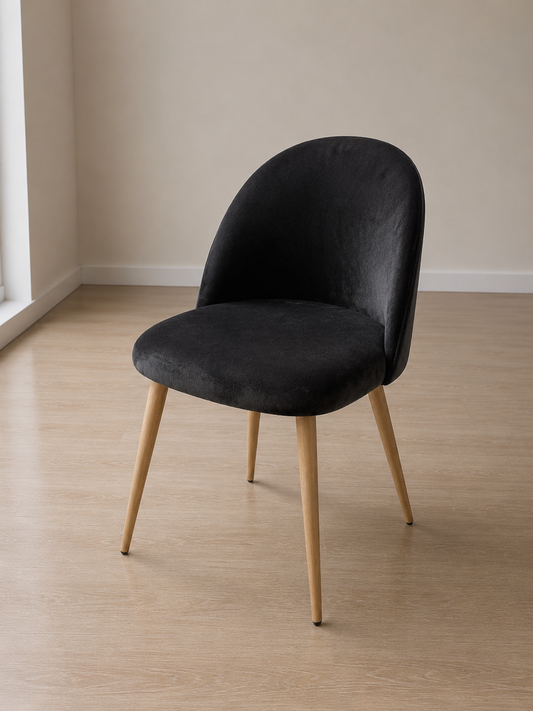 Silla Gabrielle Terciopelo Diseño con Rombos (Patas Simil Madera)