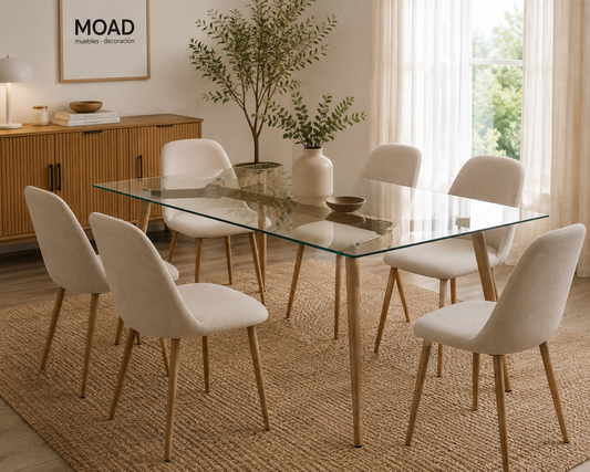 Mesa Equis Vidrio 130 Cm