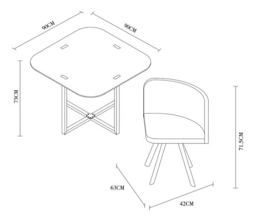 Juego de Comedor Coffee White