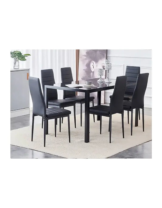 Juego de Comedor 6 Sillas Negro Gali
