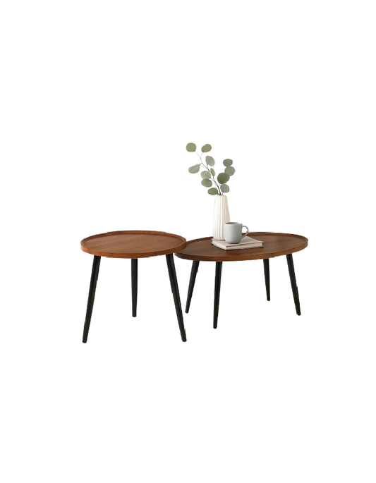Set de Mesas de Centro Nido - Diseño Moderno de Madera y Metal