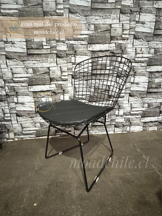Silla Bertoia metal de terraza living comedor acolchada