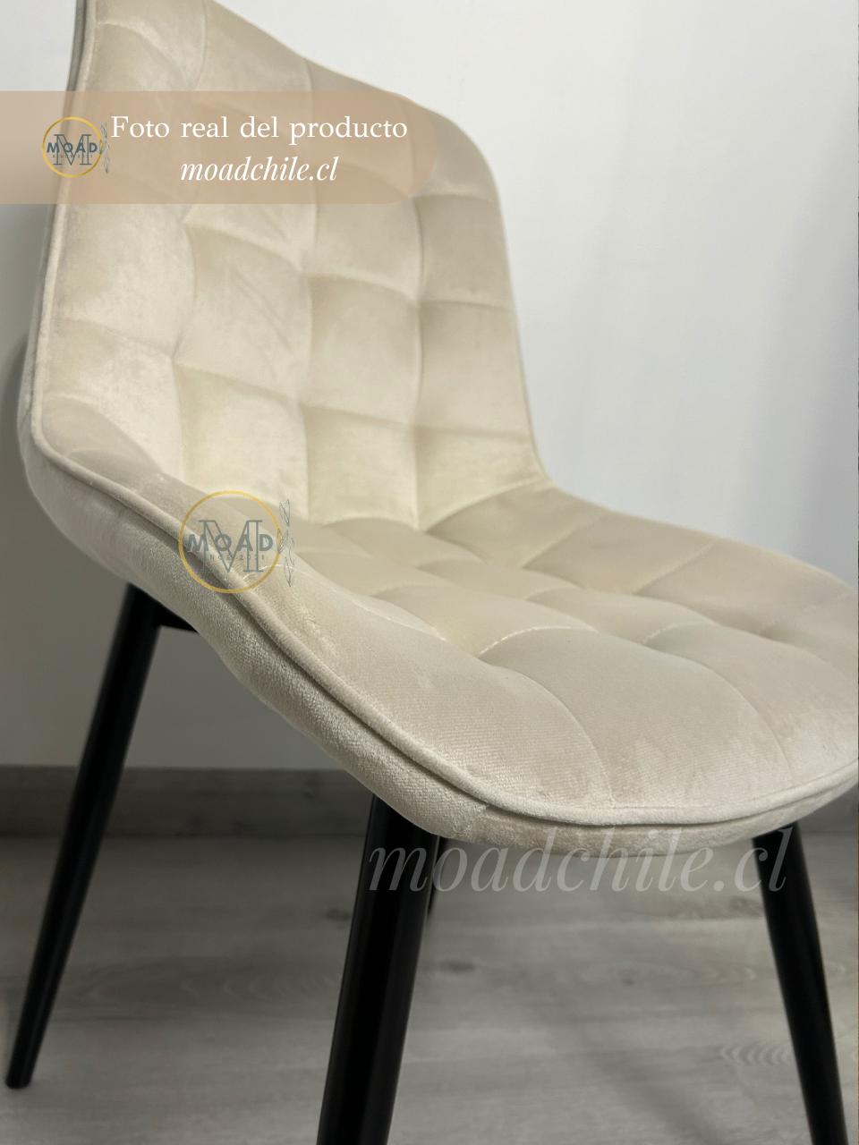 Silla de Comedor Macron Terciopelo patas negras