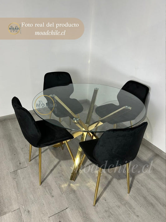 Comedor Dubai Fiori Top Redondo Gold