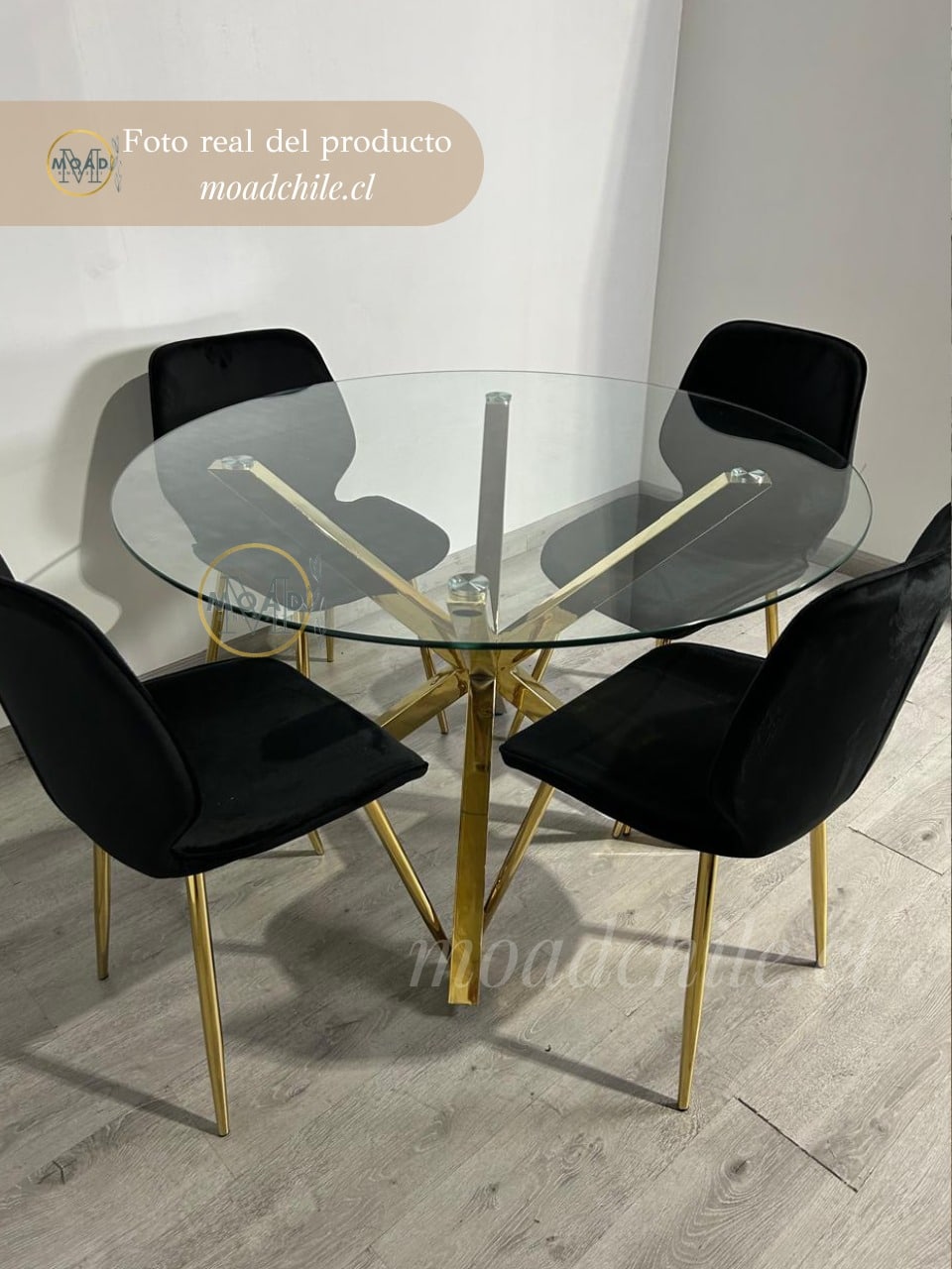 Comedor Dubai Fiori Top Redondo Gold