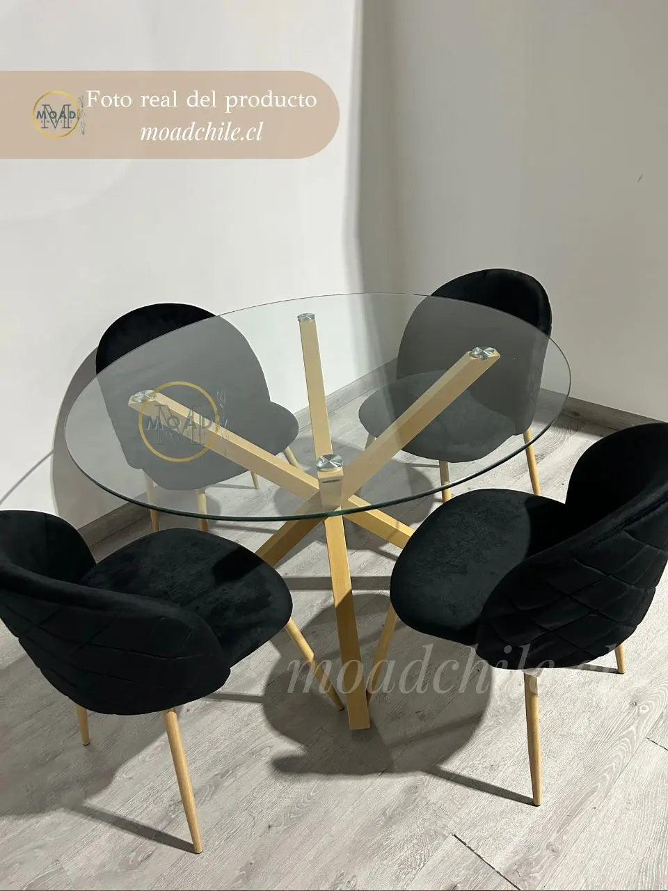 Comedor Redondo Gabrielle Cross Wood 4P