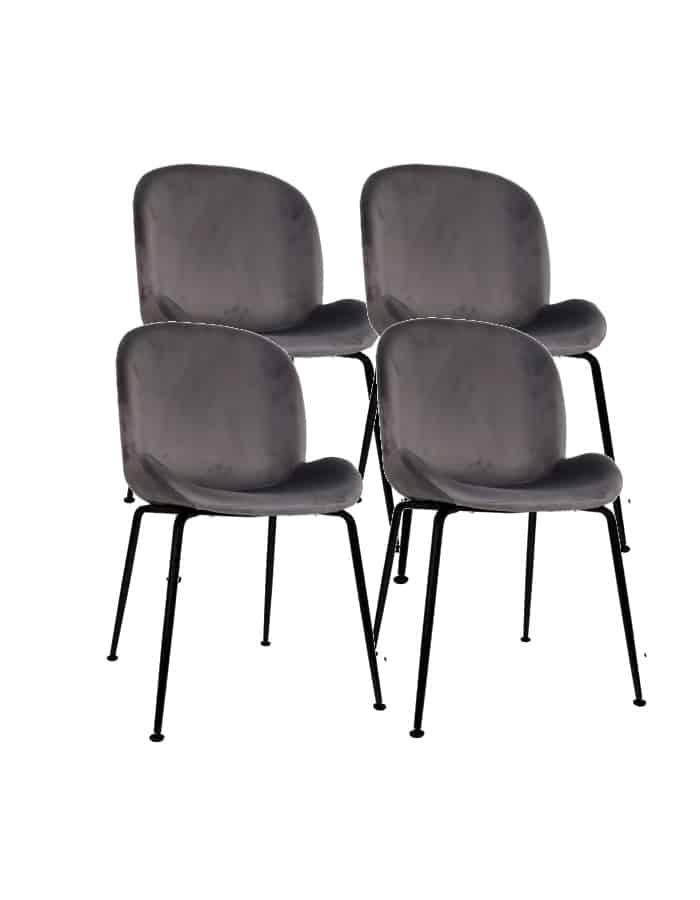Pack 4 Sillas Beetle con patas negras