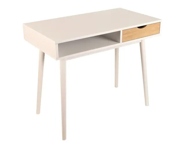 Escritorio 1 Cajón Kamin Blanco/Natural