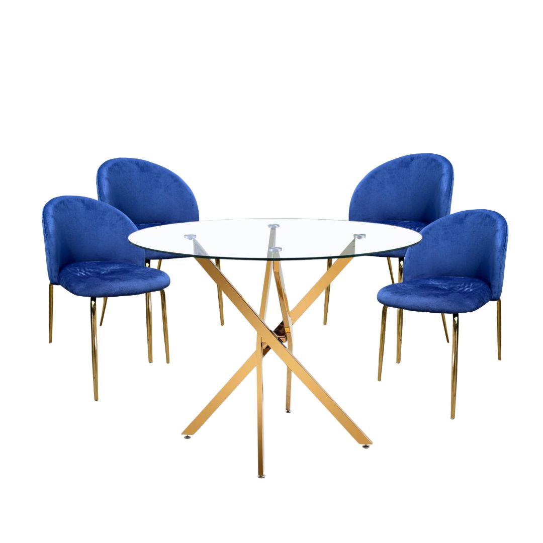 Comedor Premium gold Dubai 4P redondo