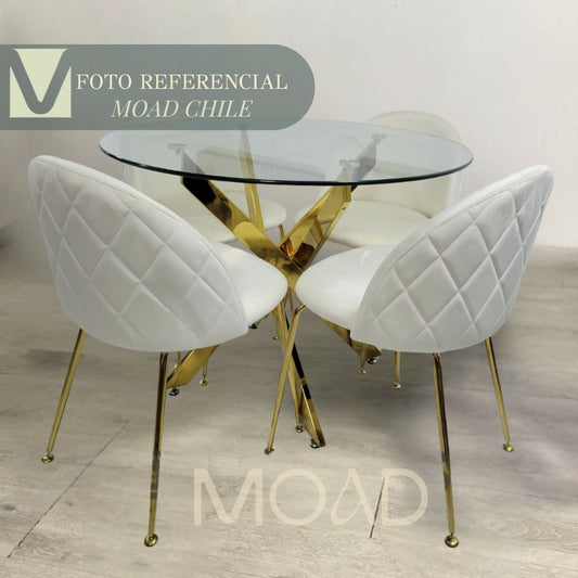 Comedor Premium gold Dubai 4P redondo