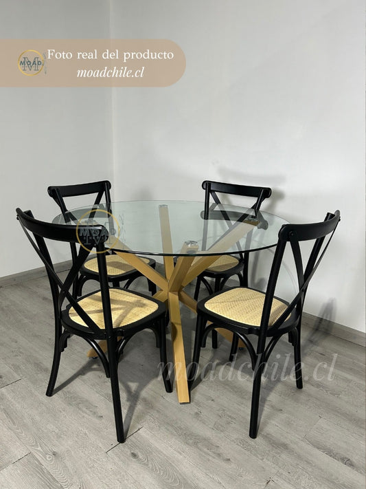 Comedor Crossback Manhattan para 4 personas