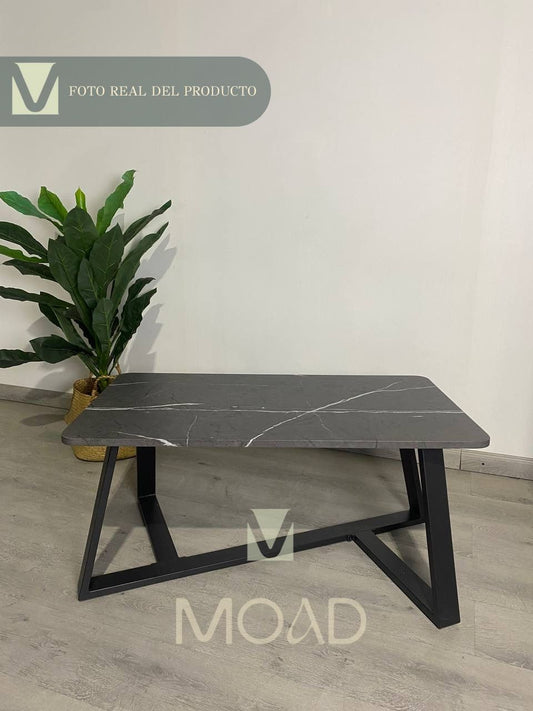 Mesa de centro marmol MDF Gris 100x50