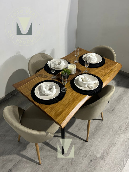 Comedor Lyon 4 Puestos Lino Natural Home