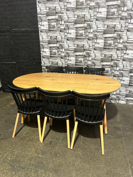 Comedor Extensible + 6 Sillas Windsor