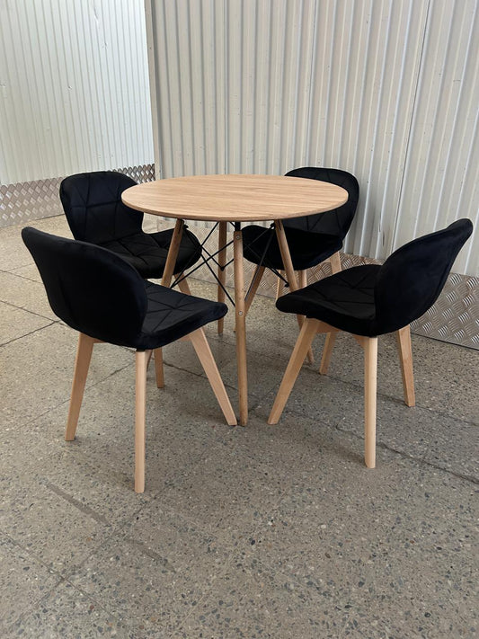 Comedor Redondo Mariposa terciopelo 4P