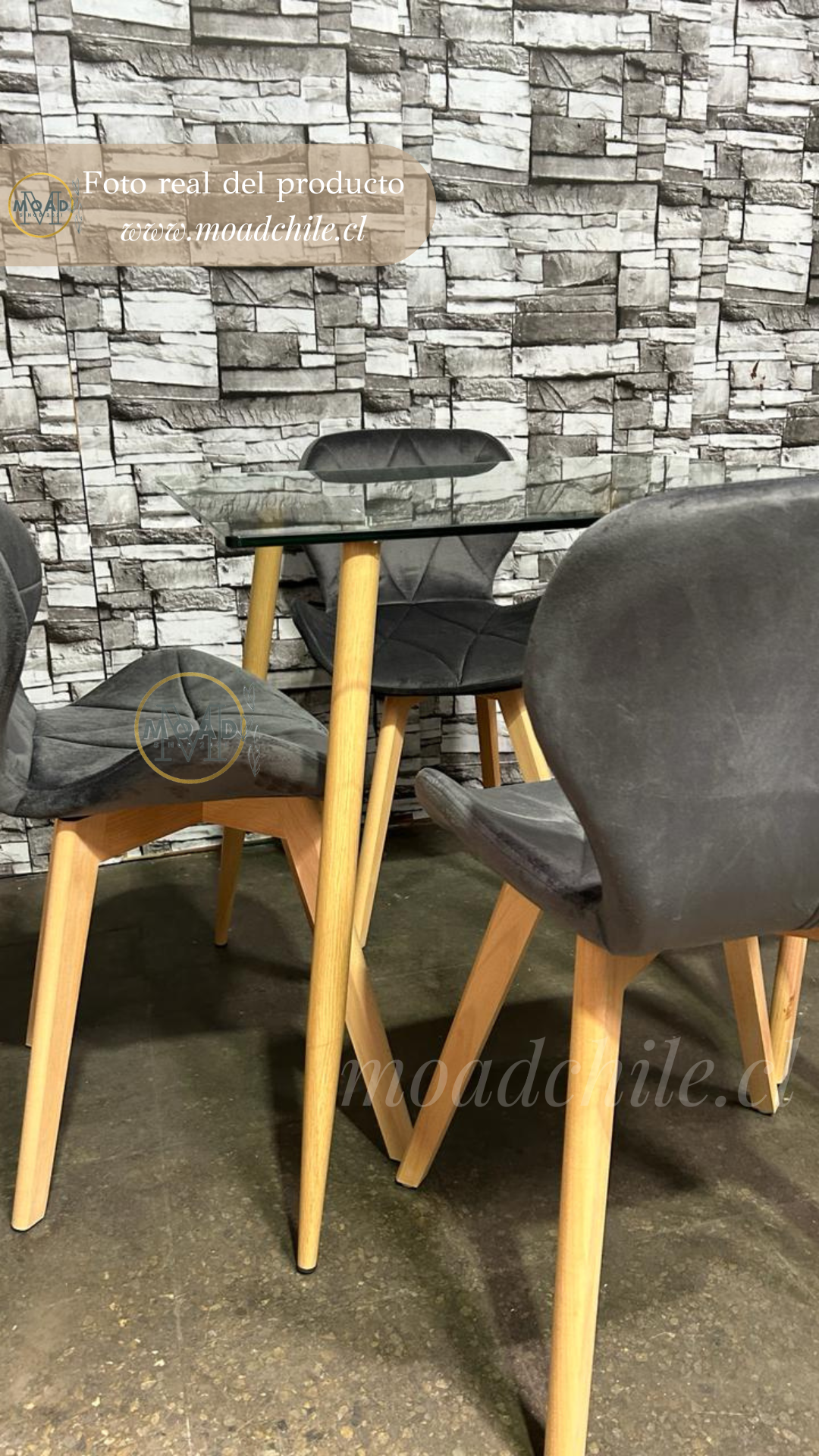 Comedor Cuadradado de Vidrio 4P Foxy
