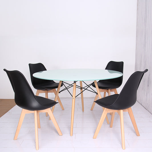 Mesa Eames Redonda Vidrio 100cm