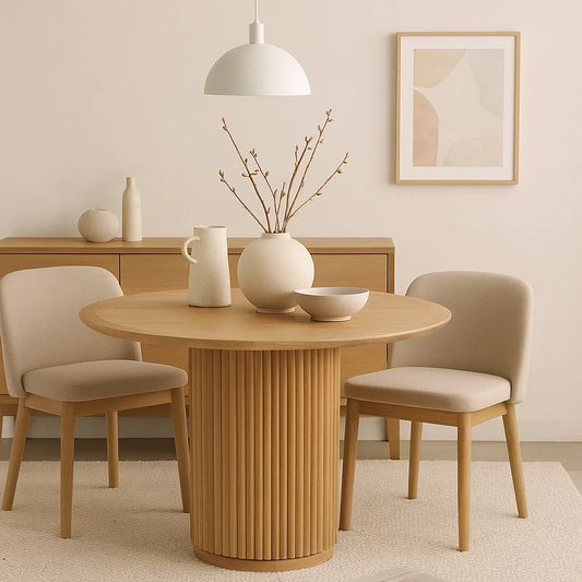 Mesa Redonda Nórdica Armonía de 130 cm Madera Natural