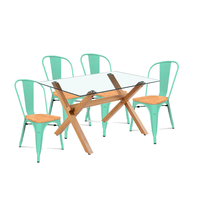 Comedor Cross Rectangular Tolix 120cm Para 4P