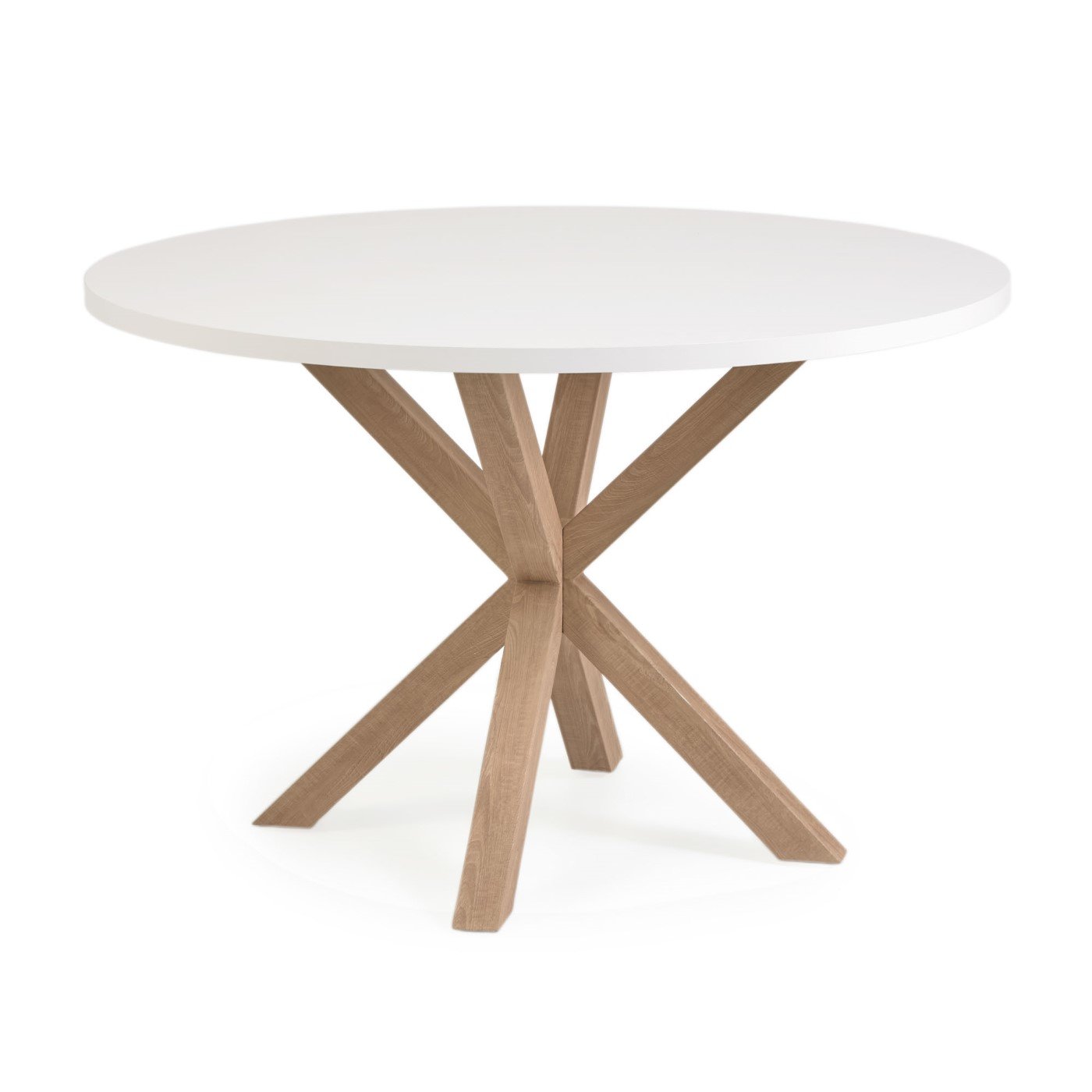 Mesa de Comedor Redonda Cross 100cm - Cubierta de Madera
