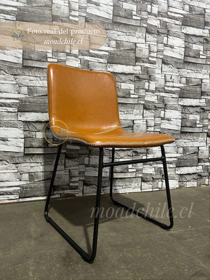 Silla de Comedor Burgos de Ecocuero y Metal