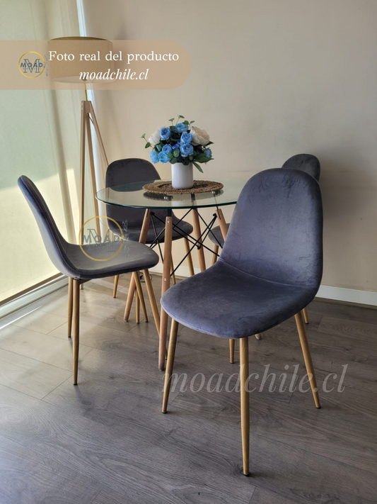 Comedor Redondo Paris Terciopelo 80cm