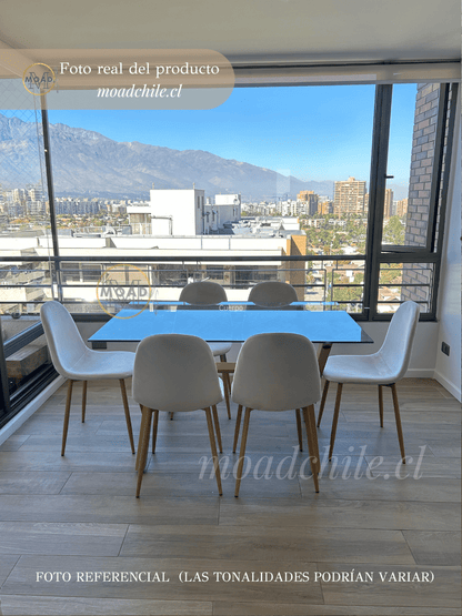 Comedor Paris Terciopelo Cross Rectangular 6P