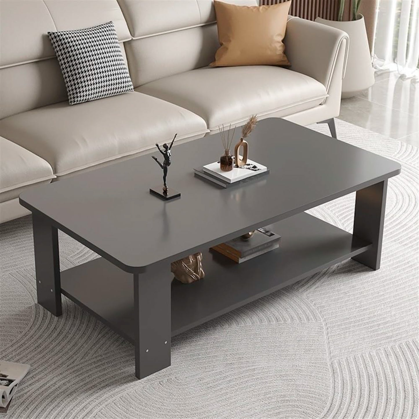 Mesa de Centro Gris 100x50 - Diseño Moderno en MDF
