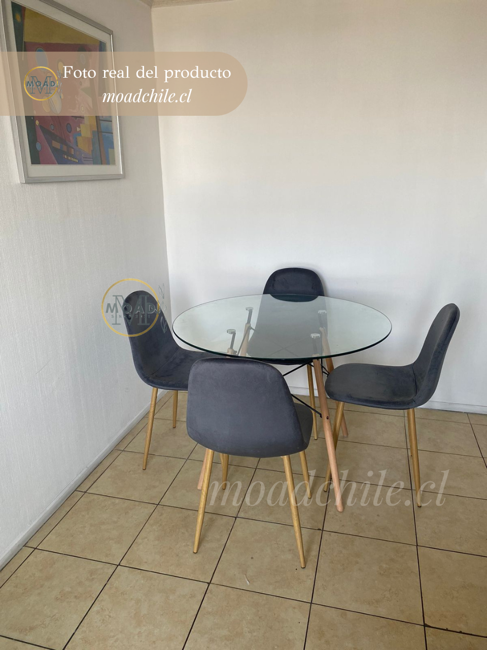 Comedor Redondo Paris Terciopelo 100cm