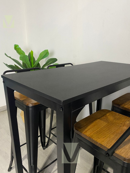 Comedor Alto estilo Bar Tolix Wood 4P