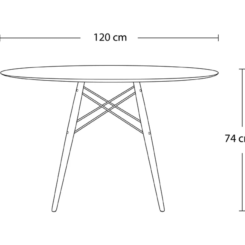 Mesa de Comedor Eames Redonda 120cm