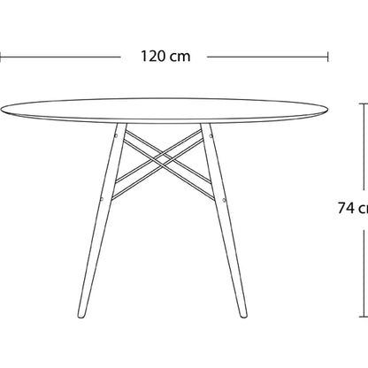 Mesa de Comedor Eames Redonda 120cm